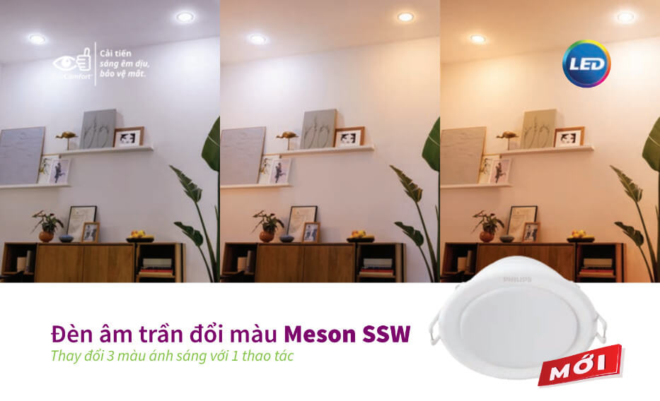 Thông số kỹ thuật đèn Downlight LED âm trần đổi màu Philips Meson SSW 150 17W WH recessed