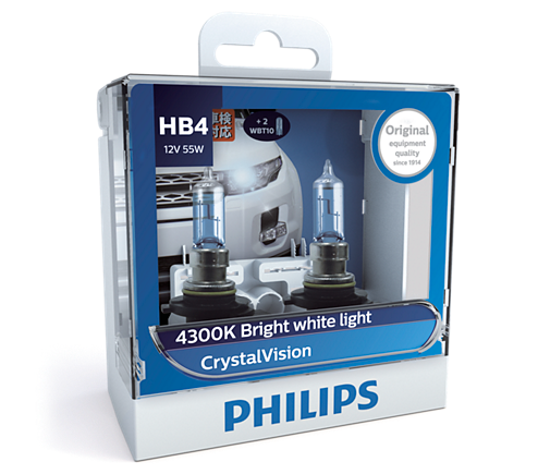 Bóng đèn pha xe hơi, xe ôtô Philips Halogen H4 CV H4&WBT10 12342 CV SM (12V-55W), (Bộ 2 cái) Ánh sáng trắng, độ sáng 4300K