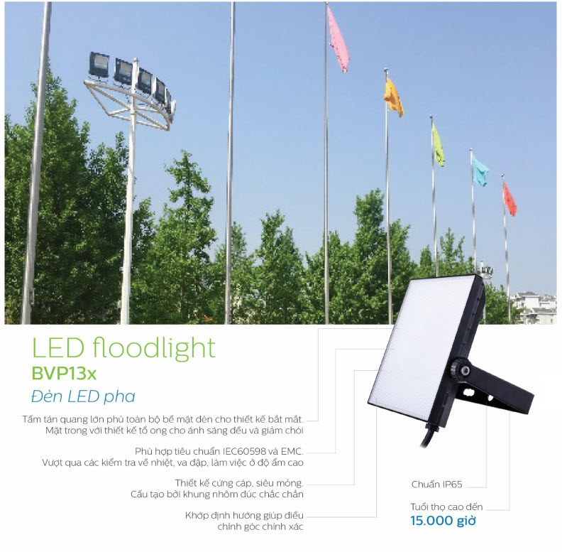 Đèn pha Led Philips Floodlight BVP133 LED24/CW 30W 220-240V WB