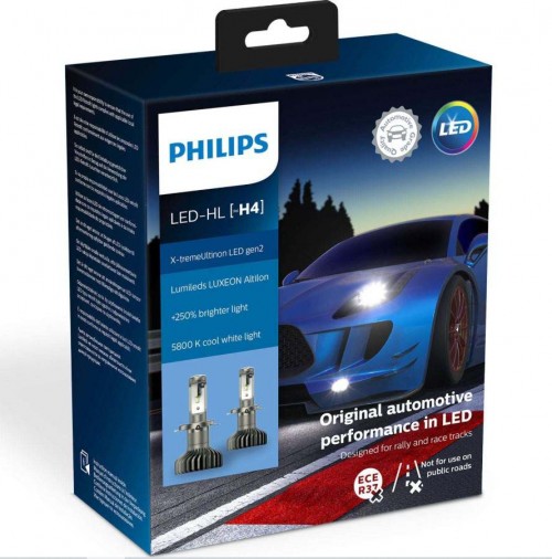 H4 LED 11342 XUW X2- Bóng đèn pha LED Philips Xtreme Ultinon H4 LED 11342 XUW X2 Gen 2 5800K tăng sáng +250% cho xe hơi xe ô tô