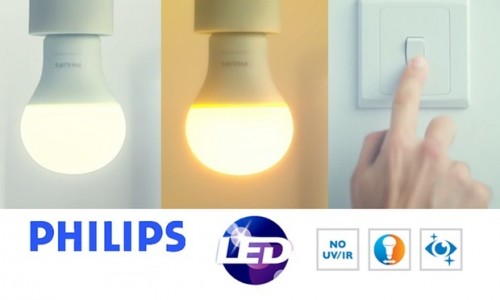 Bóng đèn LED Bulb Philips Scene Switch 9.5W E27 ánh sáng đổi màu vàng-trắng 3000/6500K