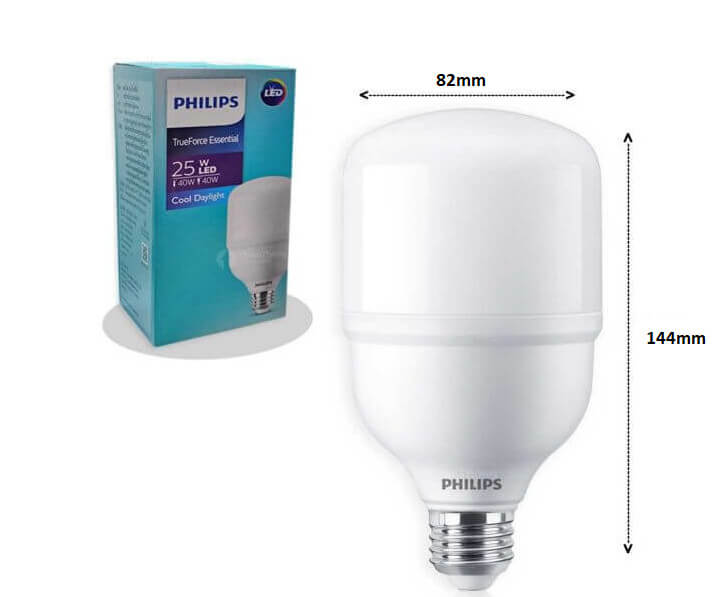 Bóng Led Bulb trụ Philips Tforce ESS LED HB MV 2.5Klm 25W 865 E27 Gen 4 có độ quang thông lên tới 2500lm
