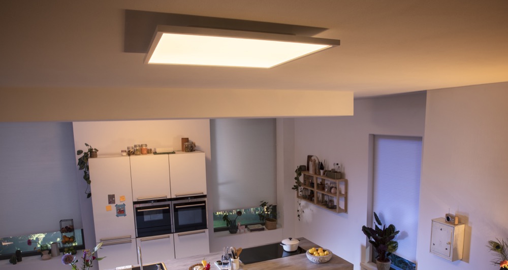 Máng đèn Led Philips Panel RC001B LED38 NW 2x2 trong không gian nhà bếp