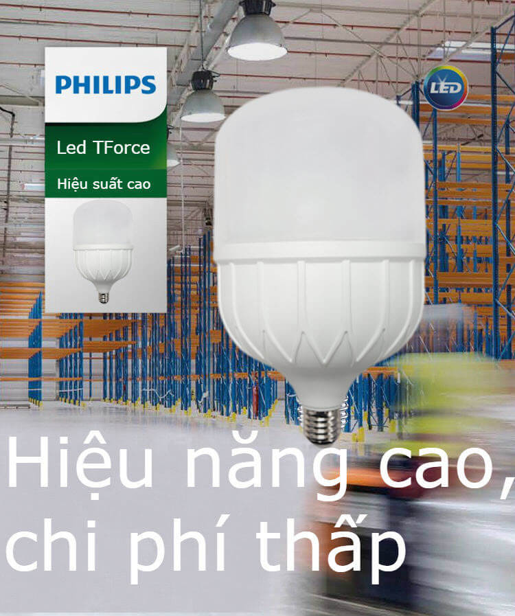 Bóng đèn Led trụ Philips TForce Core HB 48-50W E27 865 Hiệu năng cao, chi phí thấp