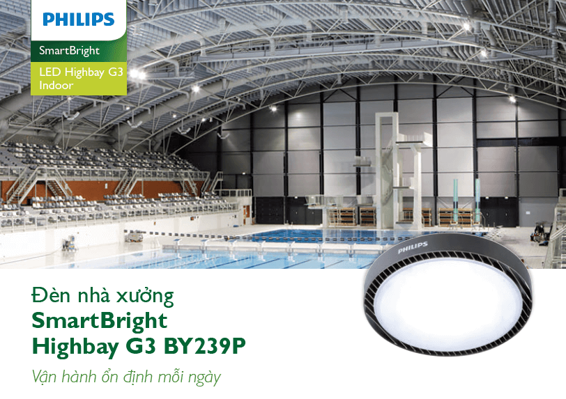  Đèn Higbay Led Philips chiếu sáng nhà xưởng Ess SmartBright HB G3BY239P LED60/CW PSU 