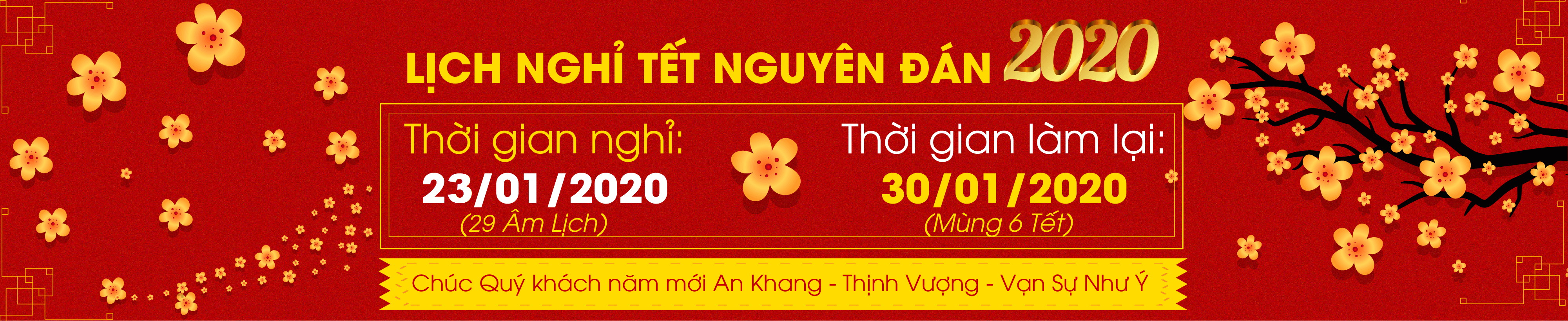 Nhà phân phối bóng đèn Philips Huỳnh Trần thông báo lịch nghỉ tết Nguyên Đán