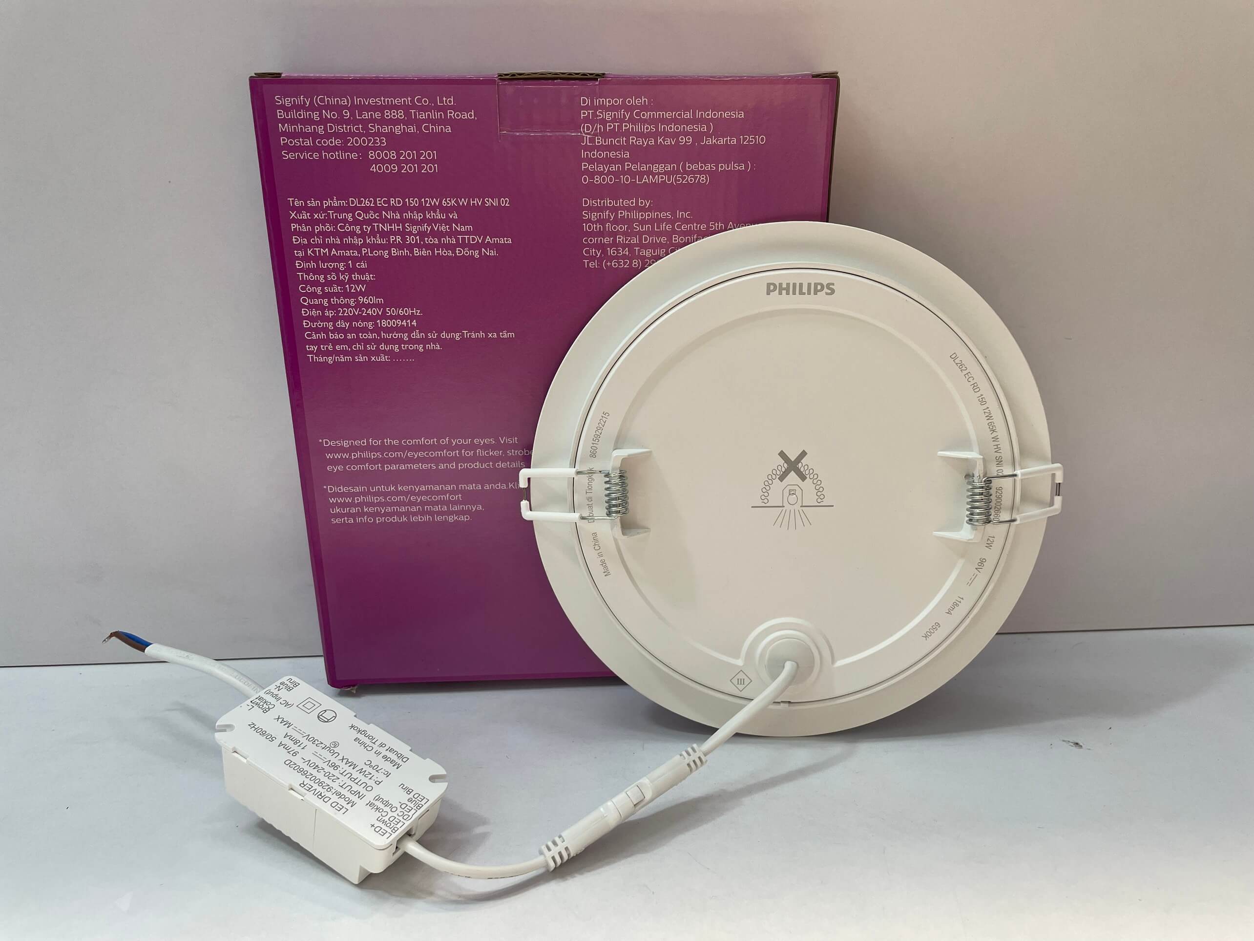 Đèn Downlight âm trần Led siêu mỏng Philips DL262 EC RD D100 6W W HV SNI 02