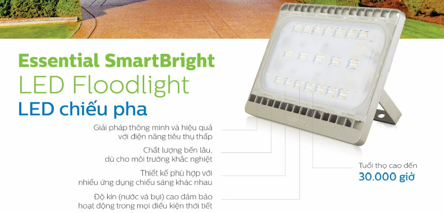 Đèn pha LED Floodlight Philips BVP161 LED90/NW 100W 220-240V WB GREY KR 3000K/ 4000K/ 5700K có kết cấu vững chắc 