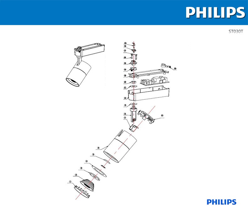 Đèn Led thanh ray chiếu điểm Philips Tracklight ST030T 8W 4000K 220V 800Lm