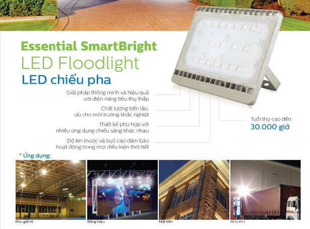 Đèn pha LED Floodlight Philips BVP161 LED55/LED60 70W 220-240V 3000K/4000K/5700K