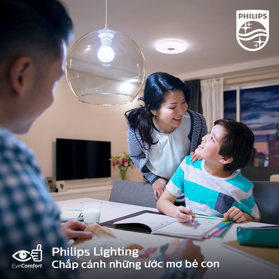 Bộ đèn downlight âm trần LED Philips DN024B 11W LED6/WW D125 chắp cánh ước mơ con trẻ