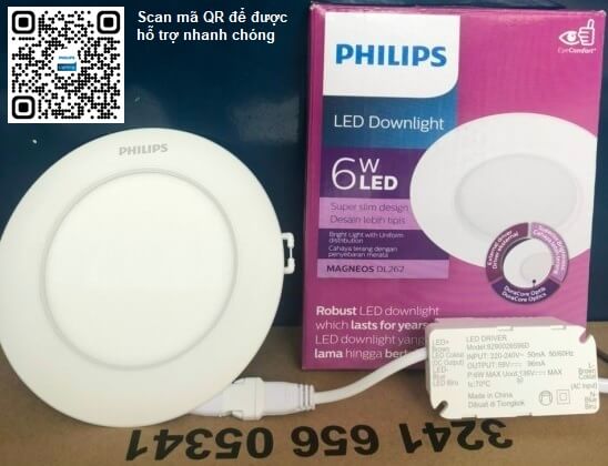 Đèn Downlight âm Trần Led Siêu Mỏng Philips Dl262 Ec Rd D100 6w W Hv Sni 02 1373