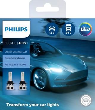 Bộ đèn pha xe hơi ô tô Philips Ultinon Essential Gen 2 LED HIR2 11012 UE2 X2 ánh sáng trắng 12V-24V-6500K
