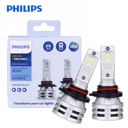 Bộ đèn pha xe hơi ô tô Philips ULTINON ESSENTIAL GEN2 LED HB3/4 11005 UE G2 ánh sáng trắng 6500K