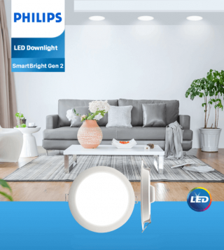Bộ đèn downlight âm trần LED Philips DN020B G2 LED6/WW 6W 220-240V D90 GM