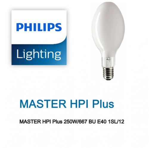 Bóng đèn cao áp Philips Metal Halide MASTER HPI Plus 250W/667 BU E40 1SL/12