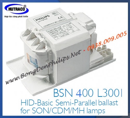 Ballast (tăng phô/chấn lưu) bóng đèn cao áp 400W SODIUM Philips - BSN 400W L300 I