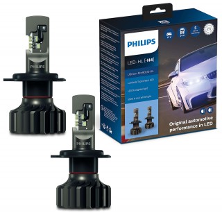 Bộ đèn xe hơi ô tô Philips LED Ultinon Pro 9000 HL H4 LED 11342 U90 CW X2 ánh sáng trắng 12V-24V-5800K tăng sáng +250%