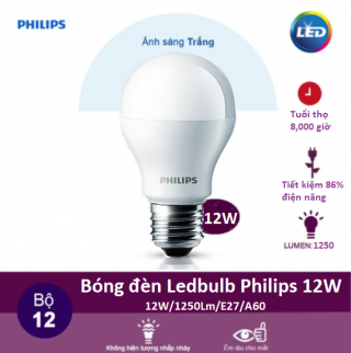 Bóng đèn Led Bulb Philips 12W Ánh sáng chất lượng sáng cao,  êm dịu cho mắt Bóng đèn Led Bulb Philips 12W Ánh sáng chất lượng sáng cao,  êm dịu cho mắt