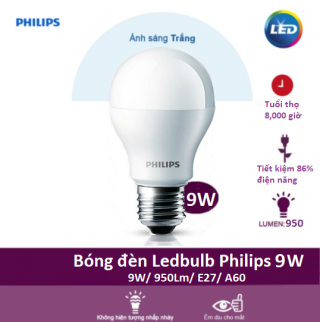 Bóng đèn Led Bulb Philips 9W 3000K/6500K