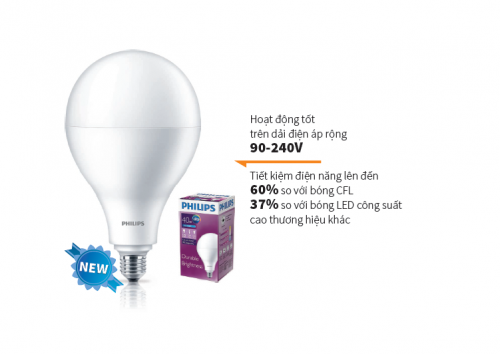 Bóng đèn Ledbulb Philips siêu sáng 40W 5000Lm 6500K A130 Bóng đèn Ledbulb Philips siêu sáng 40W 5000Lm 6500K A130