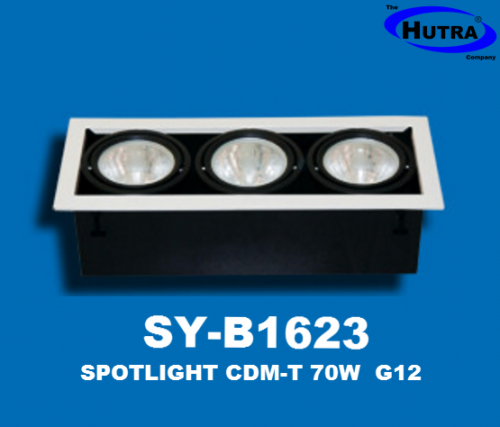 Đèn Downlight âm trần chiếu điểm 3 bóng cao áp CDM-T 70W G12 Philips Spotlight MULTILUX SY-B1623