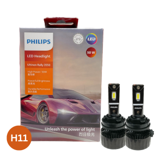 H11 LED 11362 Ultinon Rally 3550 HL 12V X2 6500K 50W 4500lm - Hộp 2 Bóng đèn pha xe hơi ô tô Philips Ultinon Rally 3550 HL LED H11 11362 12V X2 6500K 50W 4500lm