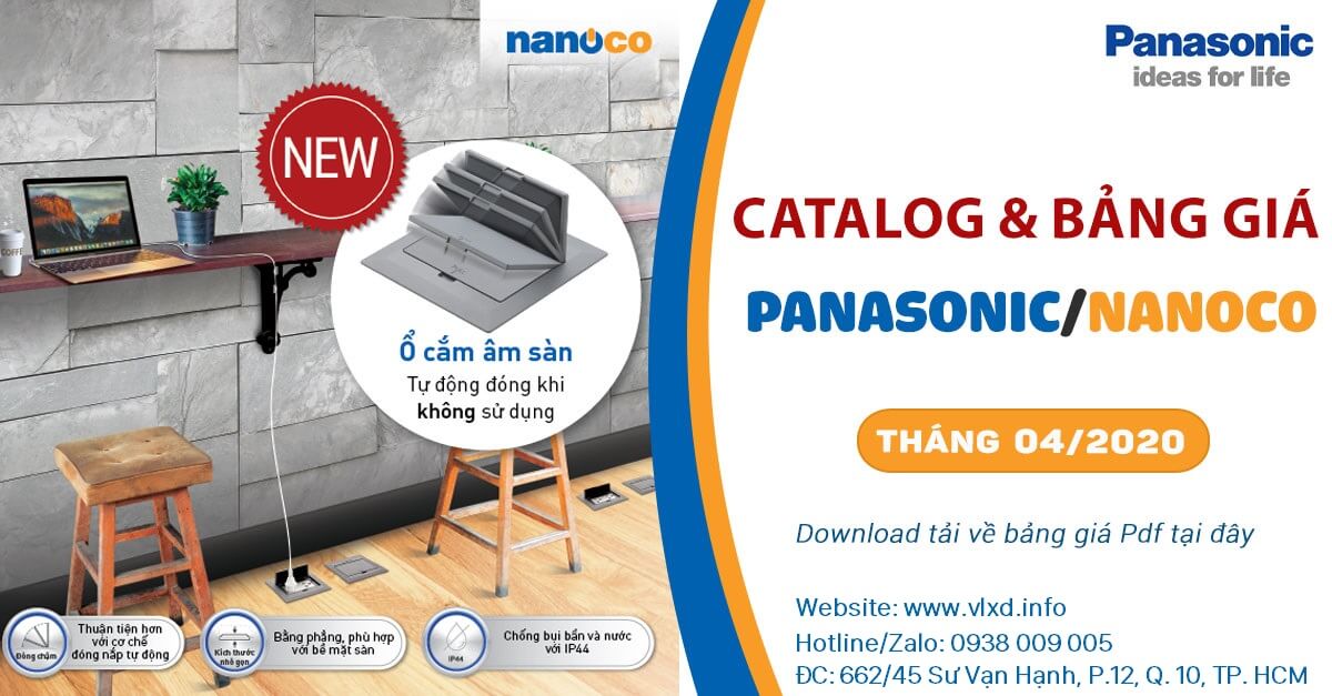 Danh mục sản phẩm Catalogue Bảng giá thiết bị điện công tắc ổ cắm và đèn chiếu sáng Panasonic